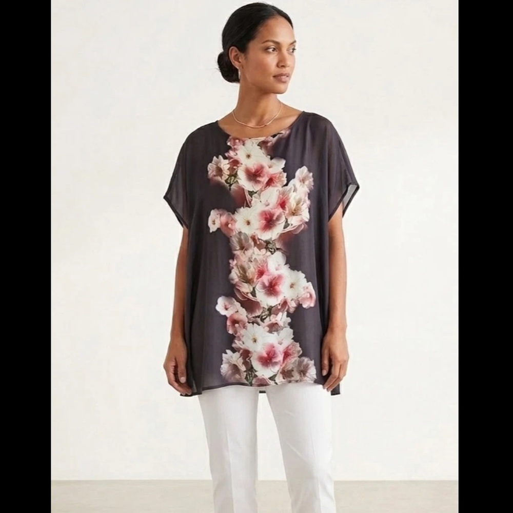 Bryn Walker Tunic Top in Brown and Blush